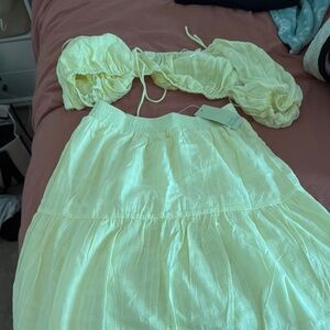 Chic Yellow Two-Piece Set